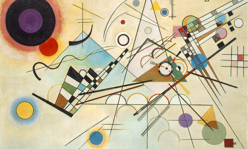 Abstract painting by artist Vasily Kandinsky from 1923.